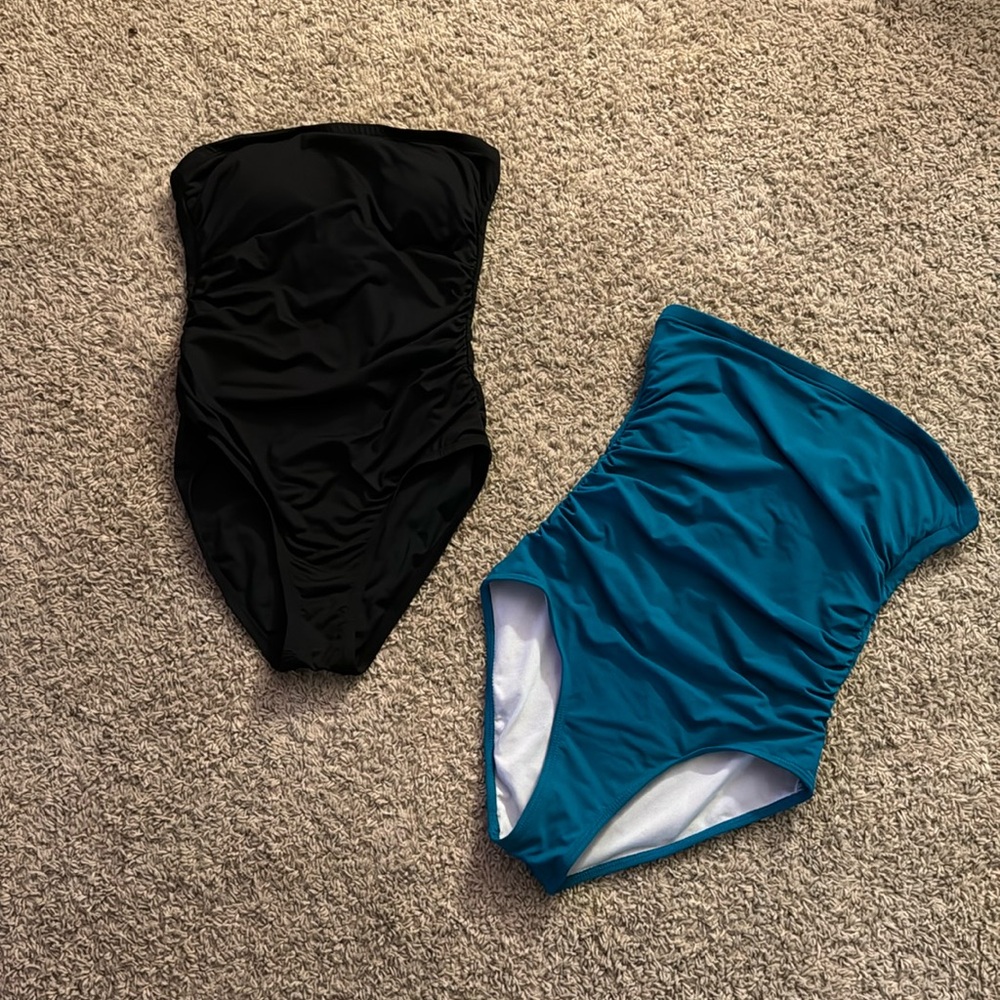 2 strapless swimsuits